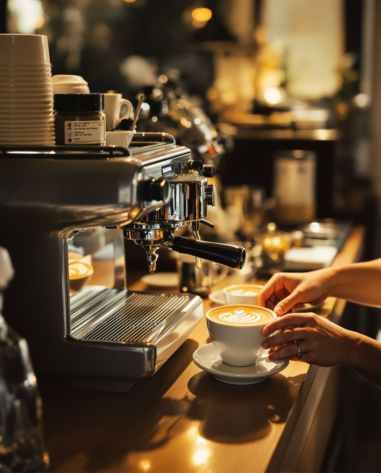 The counter at the Meridian cafe